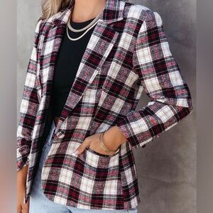 Vici Big Apple Dreams Plaid Blazer
